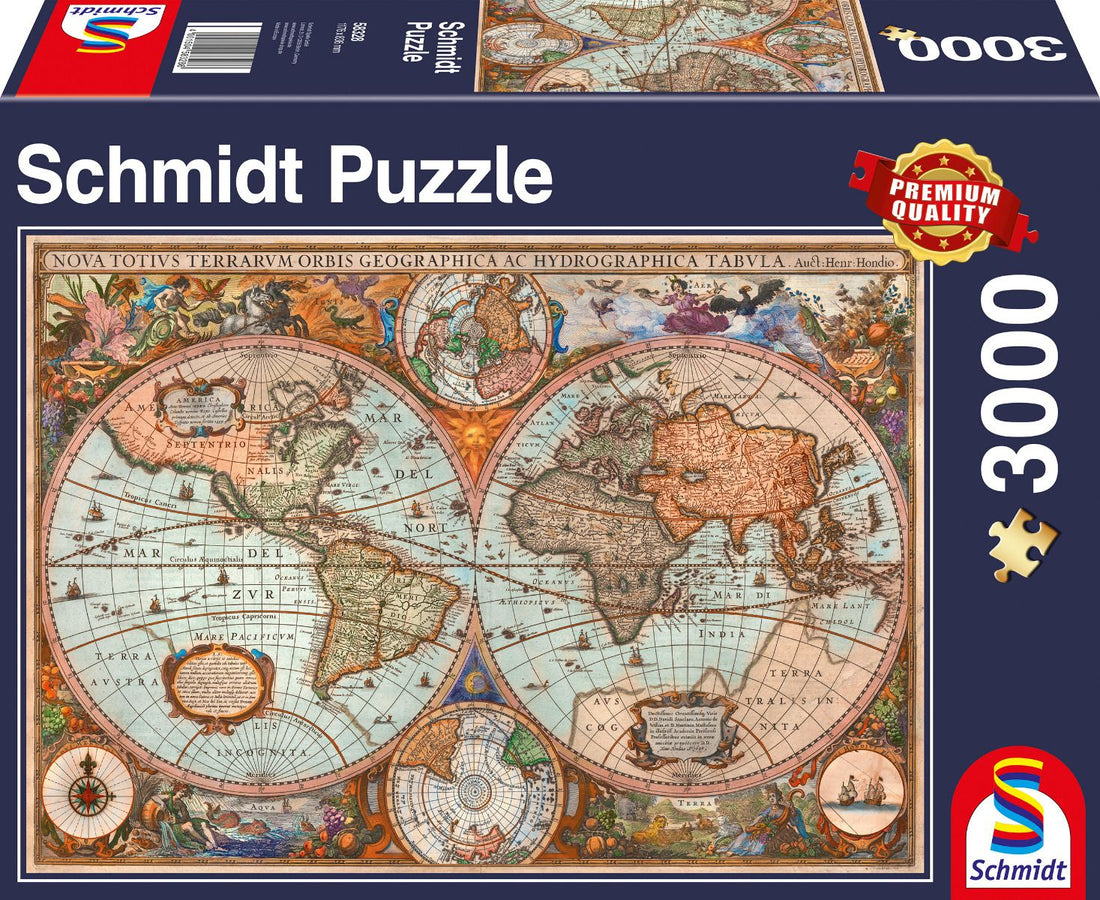 Antike Weltkarte Puzzle Teile