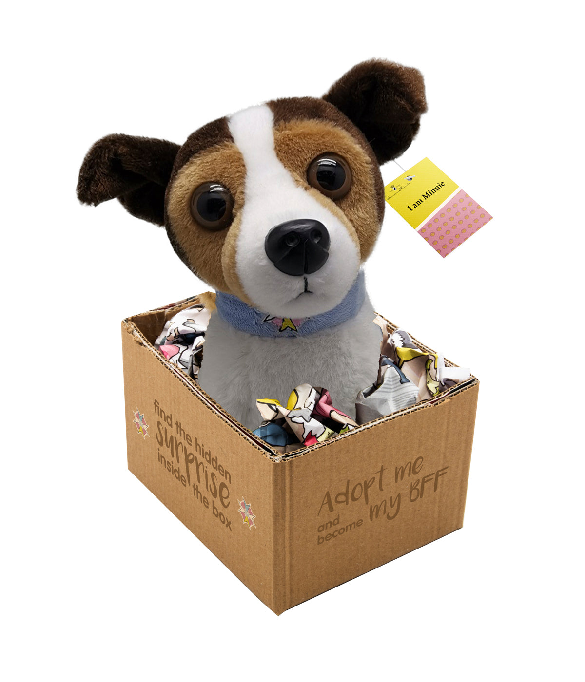 Minnie adoptiere Plüschtier Hund