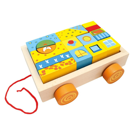 Bino Mertens Klötzchenwagen bunt