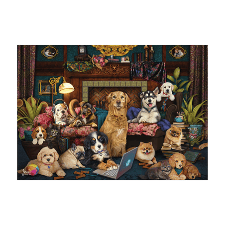 Bunter Abend Puzzle Salon Teile