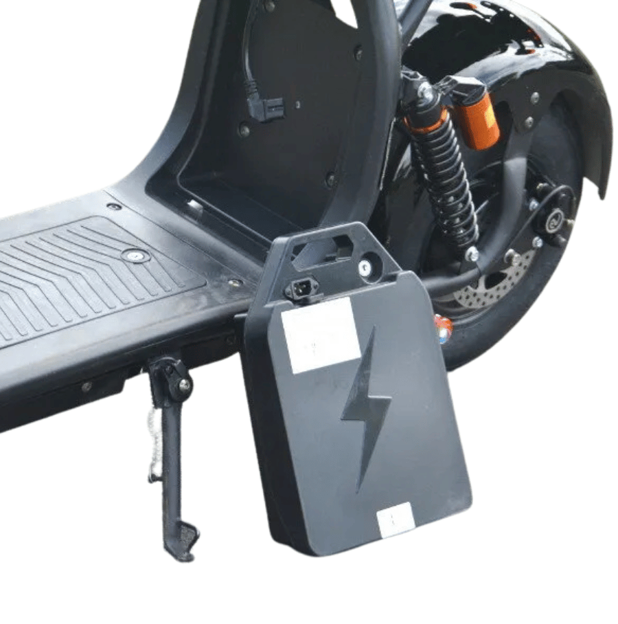 Coco Bike Fat E-Scooter 40 km/h, 45 km Reichweite - Schwarz akku