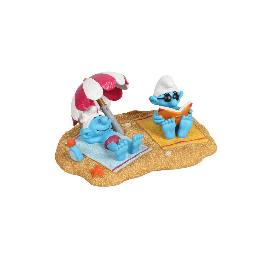 Schlümpfe am Strand beim Sonnenbad Figur