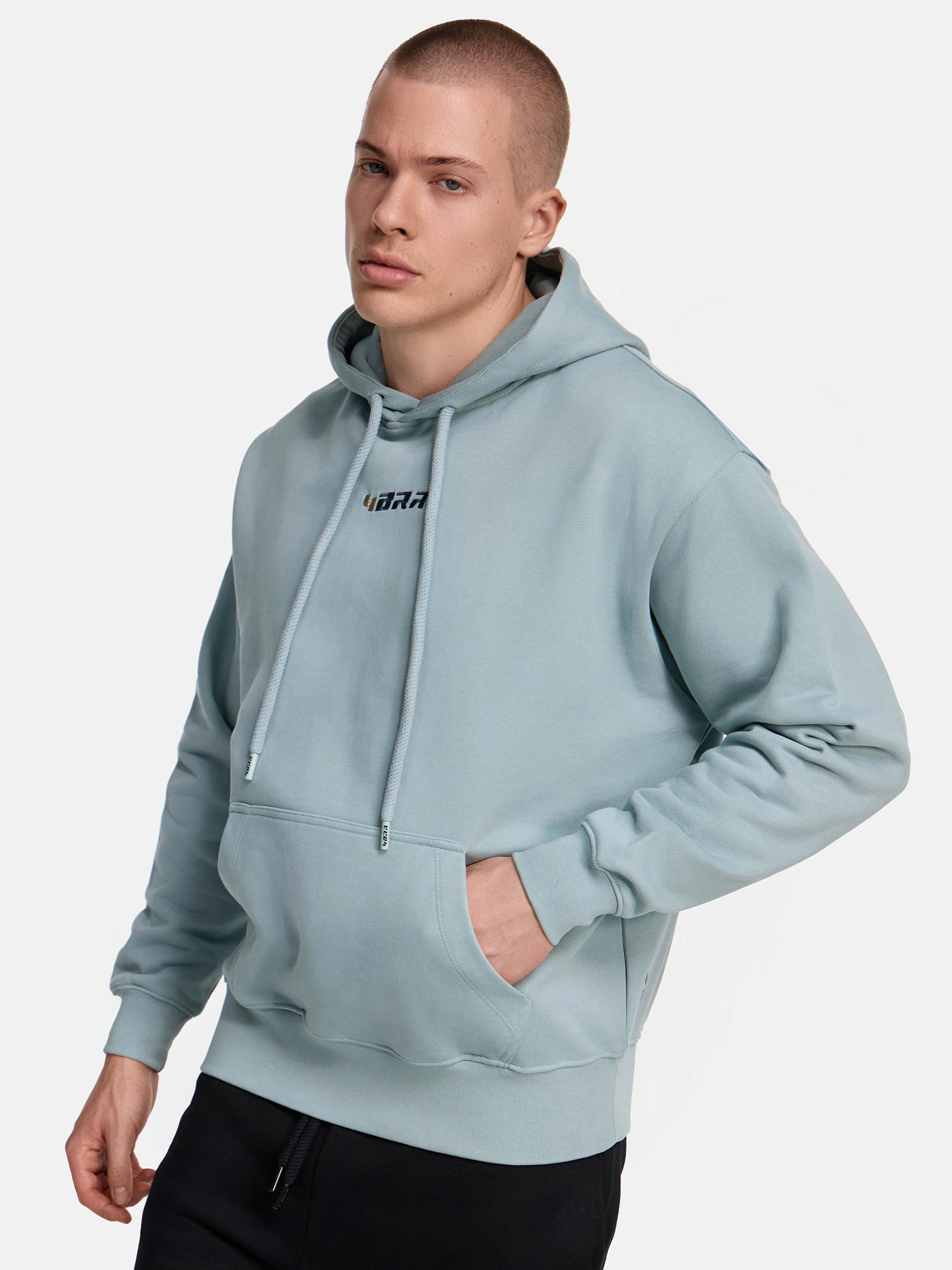 Premium Hoodie in Mint Ansicht Seite