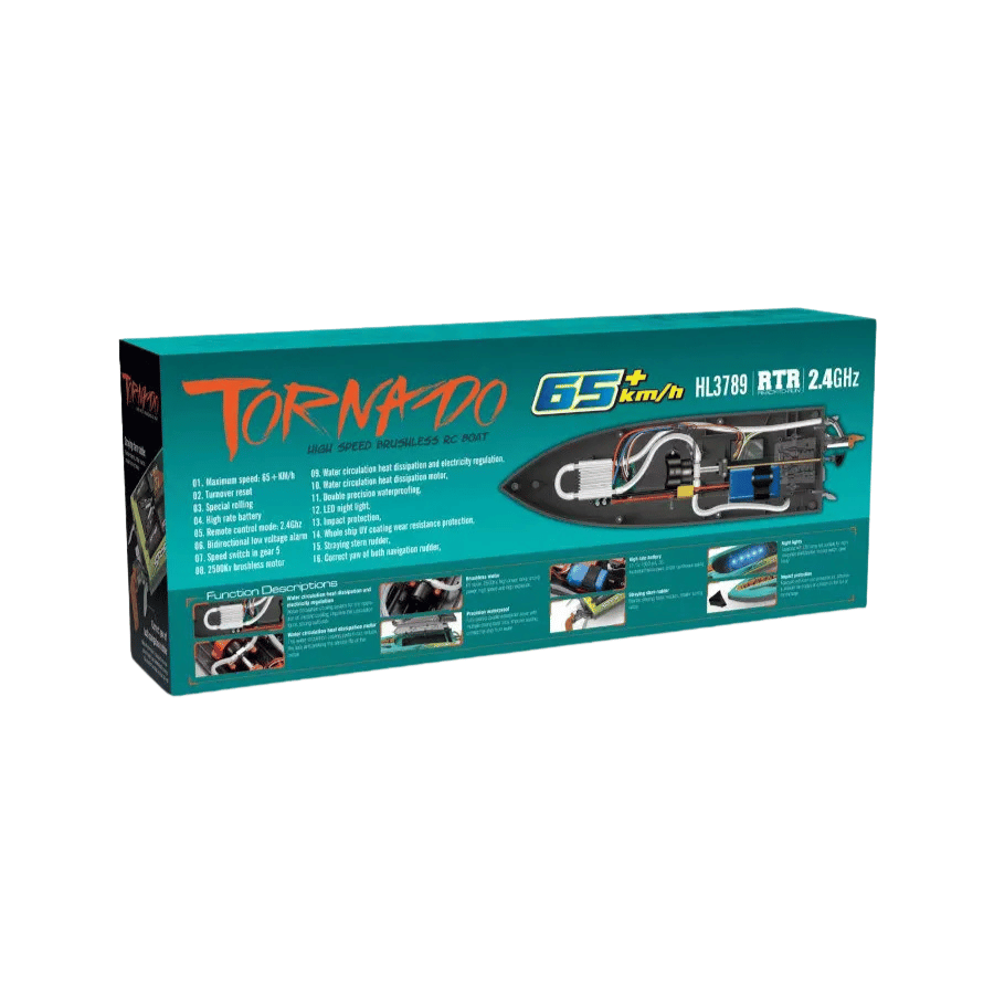 RC Rennboot "HL Tornado" - 65km/h, Brushless, Lipo, 2.4Ghz