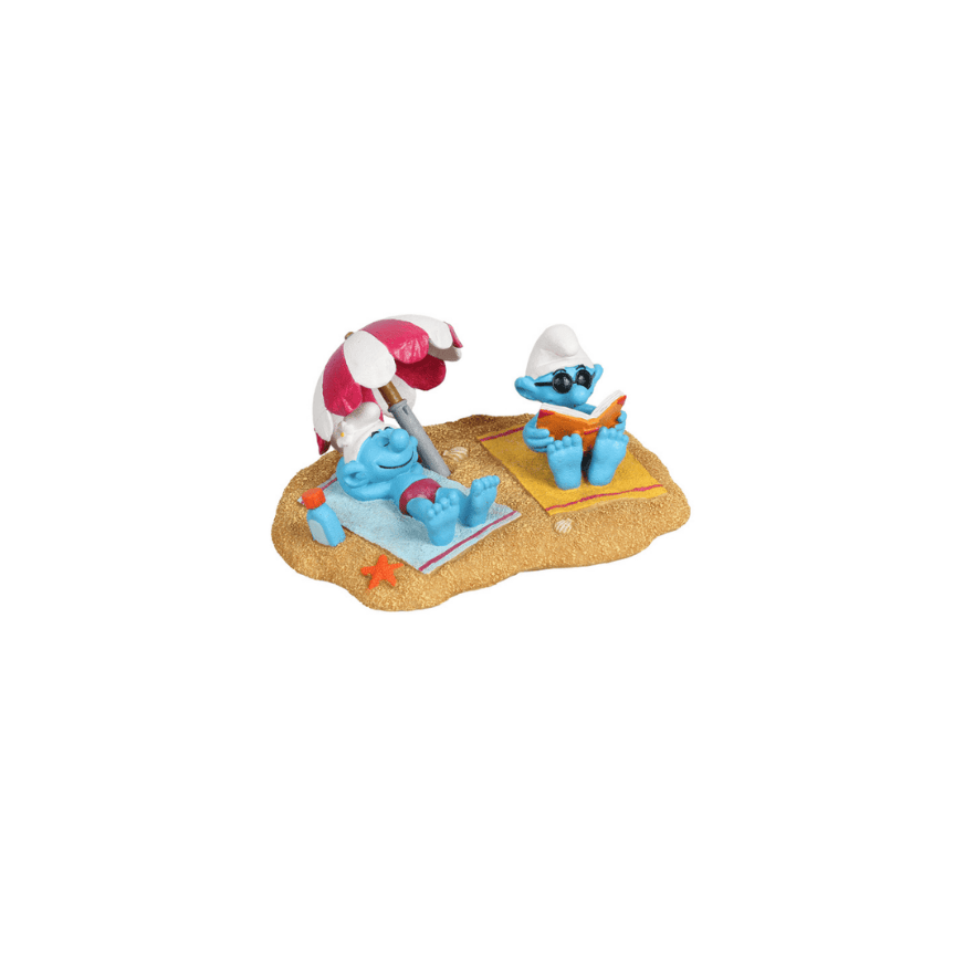 Schlümpfe am Strand beim Sonnenbad Figur