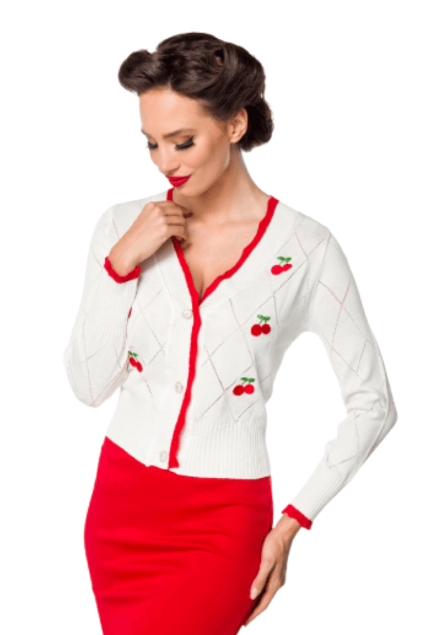 Strickjacke mit Kirschen