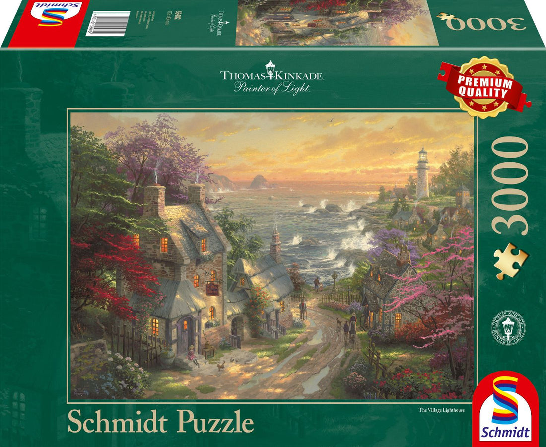 Kinkade Doerfchen Leuchtturm Puzzle Teile
