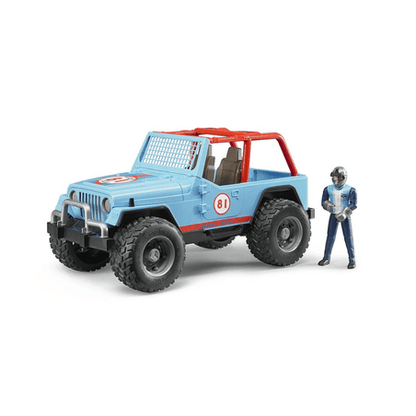 Bruder 02541 Jeep Cross Country Racer blau mit Rennfahrer, 1:16