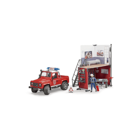 Bruder 62701 Feuerwehrstation mit Land Rover Defender