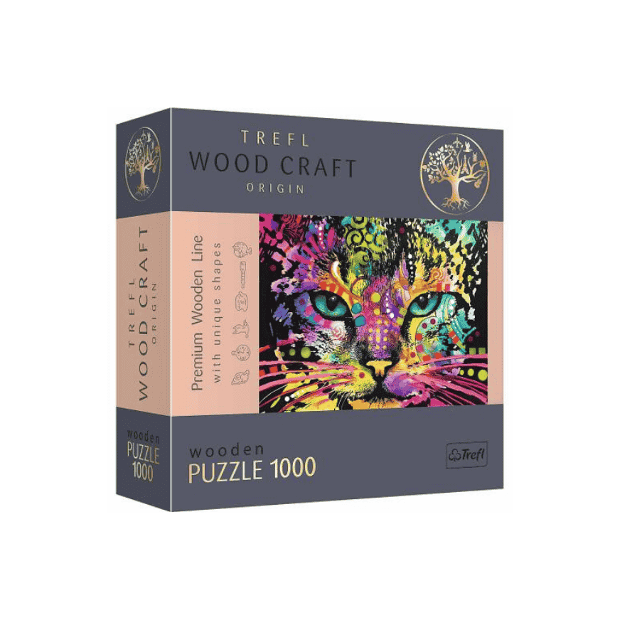 Bunte Katzen Holz Puzzle Teile
