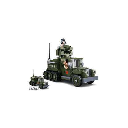 Sluban M38-B0685 Army WWII Alliierter Halbkettenfahrzeug 2in1