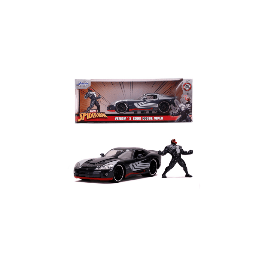 Jada Toys 253225015 Marvel Spiderman Venom 2008 Dodge Viper SRT10, 1:24 Modellauto