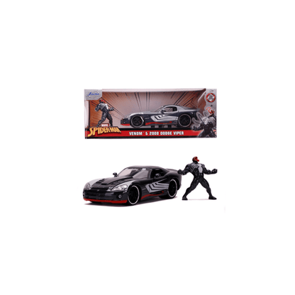 Jada Toys 253225015 Marvel Spiderman Venom 2008 Dodge Viper SRT10, 1:24 Modellauto