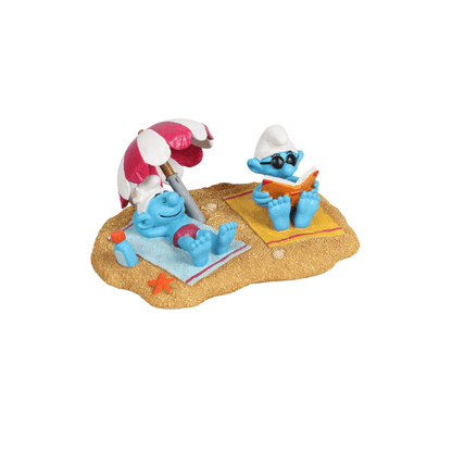 Schlümpfe am Strand beim Sonnenbad Figur