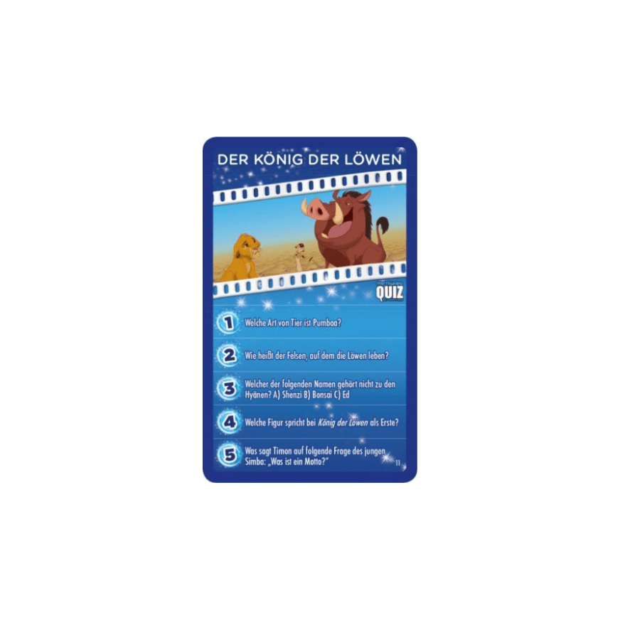 Winning Moves 62769 Disney Classics Quiz Kartenspiel