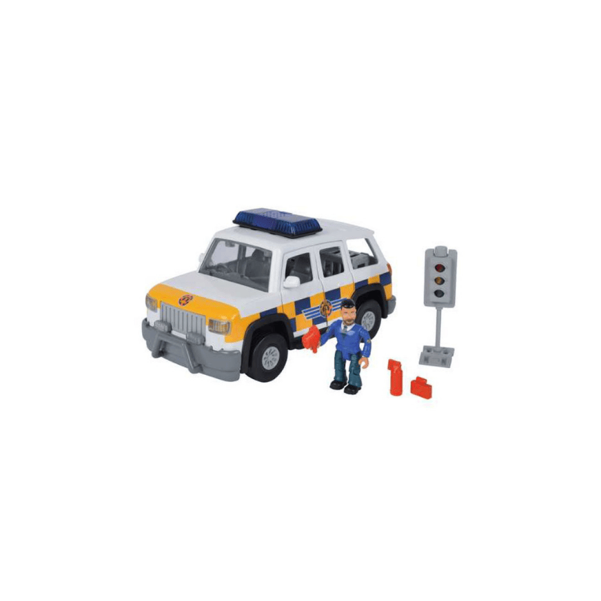 Simba 109251096 Feuerwehrmann Sam 4x4 Polizeiauto mit Figur