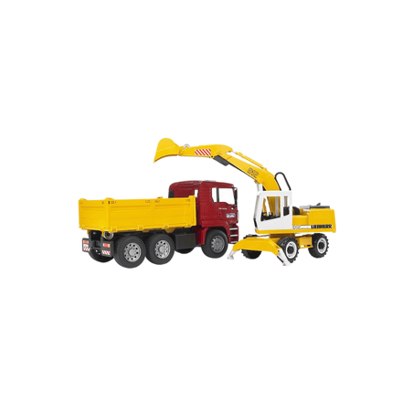 Bruder 02751 MAN TGA Kipp-LKW und Liebherr Schaufelbagger