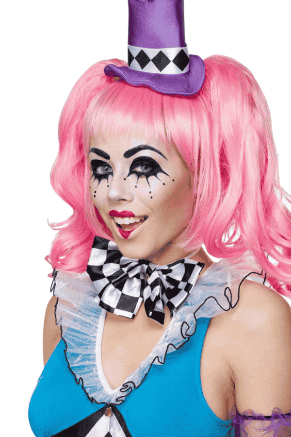 Hutmacher Perücke - Pinke Zöpfe für Cosplay &amp; Halloween