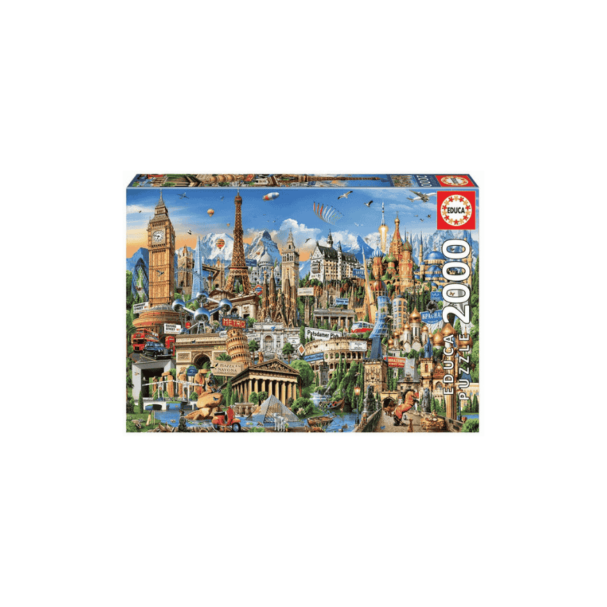 Educa Puzzle 9217697 Europe Landmarks 2000 Teile Puzzle