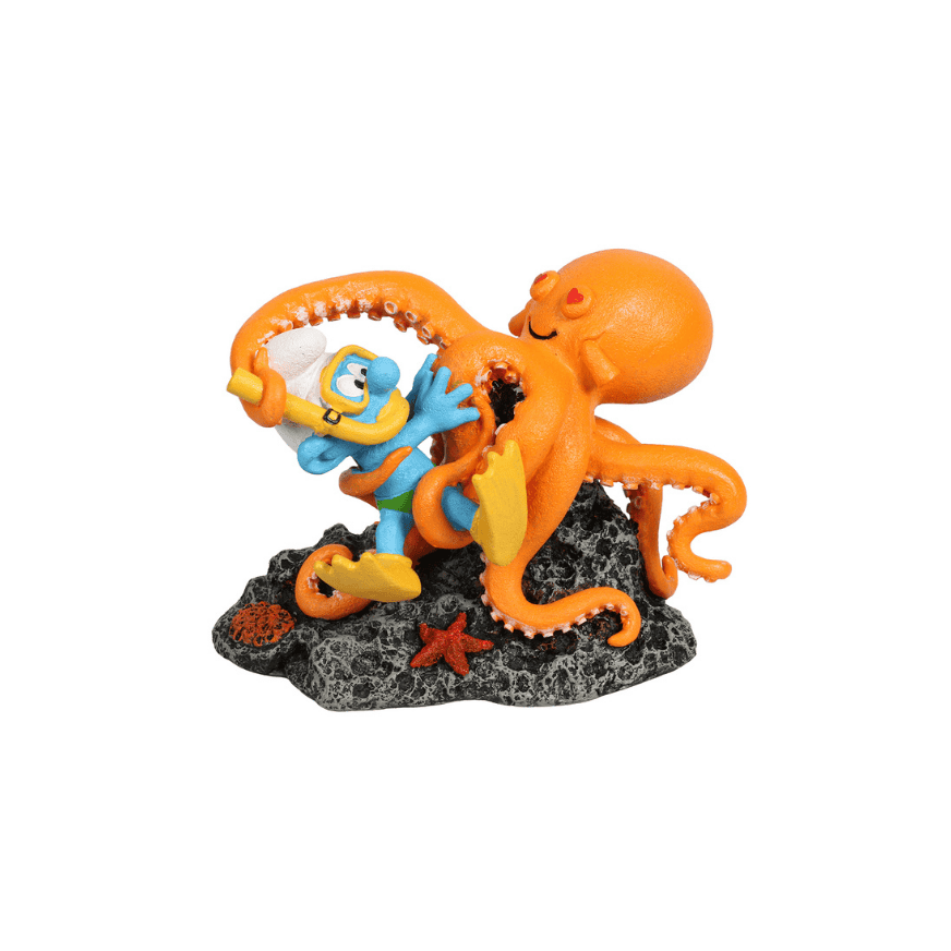 Taucherschlumpf mit Octopus Figur