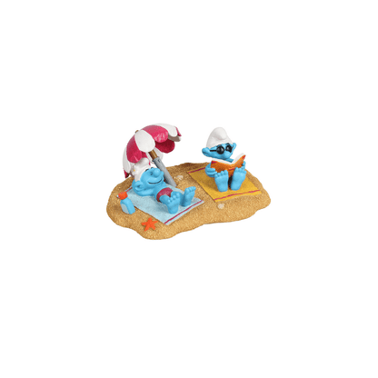 Schlümpfe am Strand beim Sonnenbad Figur