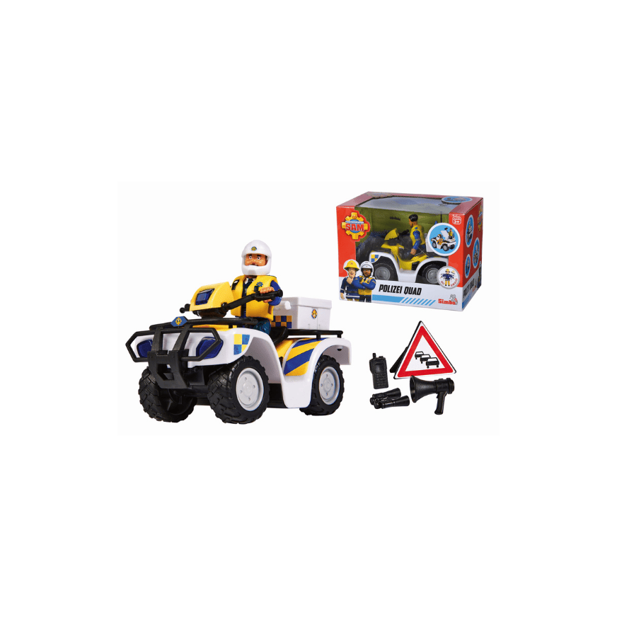 Simba 109251093 Feuerwehrmann Sam Polizei Quad mit Figur