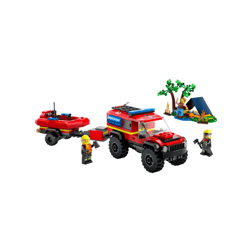 LEGO 60412 City Feuerwehr Feuerwehrgeländewagen mit Rettungsboot (301 Teile)