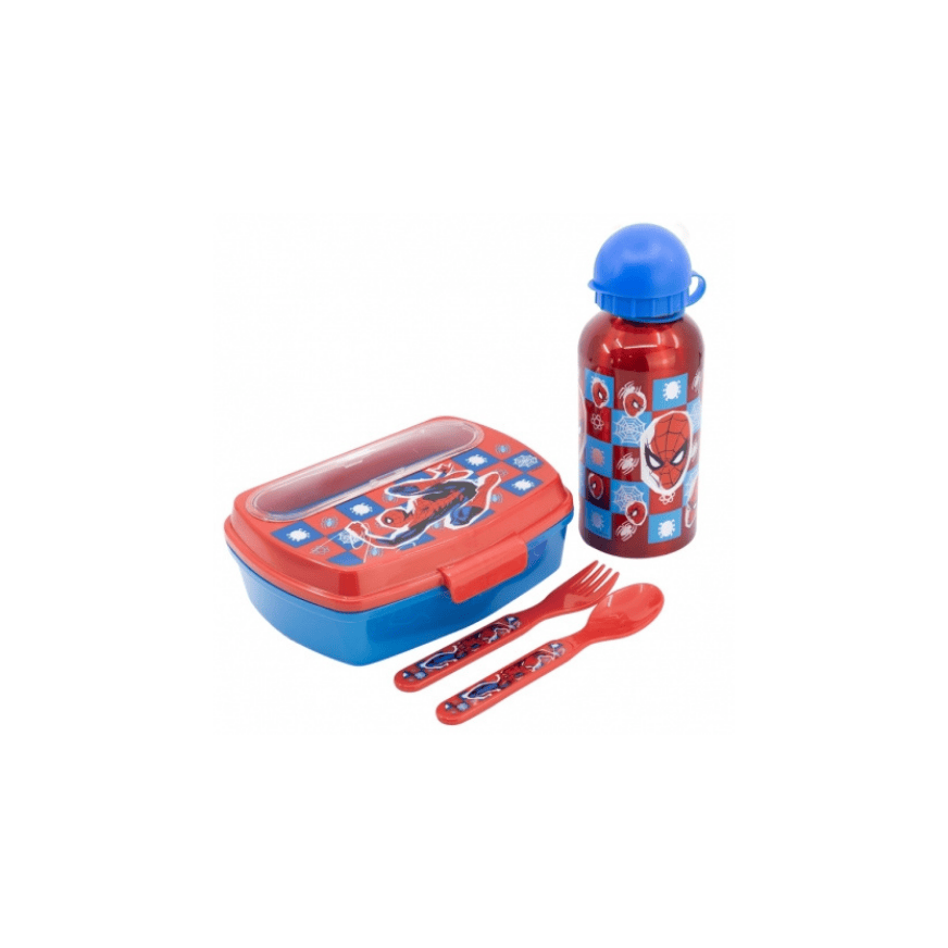 Spiderman Midnight Flyer Gift Box (Sandwich Box, Trinkflasche, Besteck)